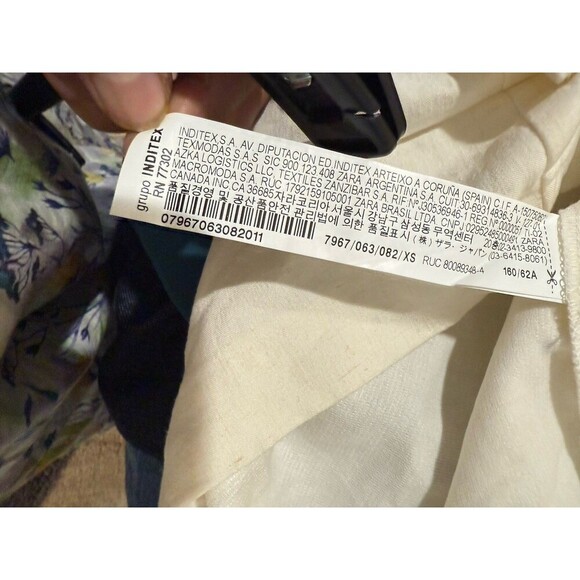 ZARA Size XS Womens Linen Blend Elastic Waist Ruffle‎ Shorts In Ivory Cream NWT - Picture 6 of 7